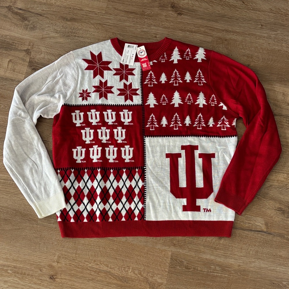 NWT - IU Red and White Men's Sweater